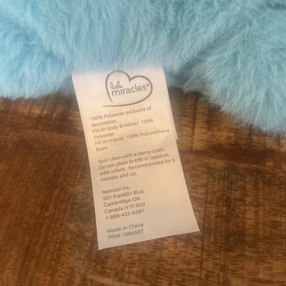 Little Miracles Blue Triceratops Dinosaur Plush 10" Stuffed Toy Lovey Baby - Picture 6 of 9